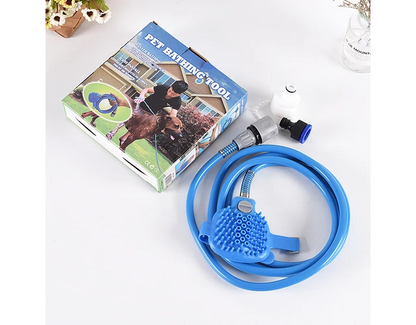 Manguera Con Cepillo Para Mascotas - Limpieza y Masaje en Un Solo Paso