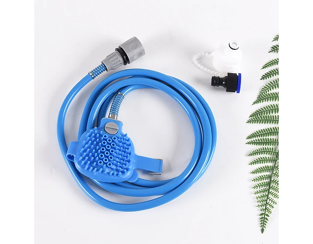 Manguera Con Cepillo Para Mascotas - Limpieza y Masaje en Un Solo Paso