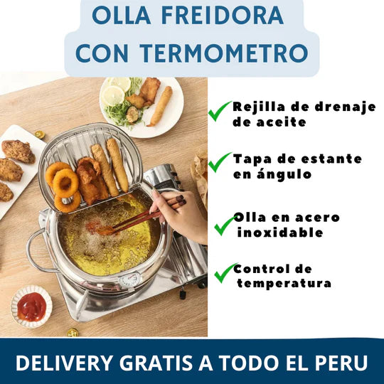 OLLA FREIDORA JAPONESA PRO GRANDE 3.4L - ACERO INOXIDABLE