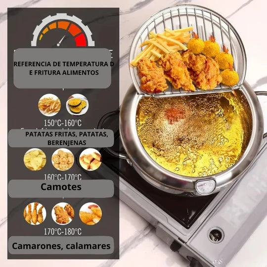 OLLA FREIDORA JAPONESA PRO GRANDE 3.4L - ACERO INOXIDABLE